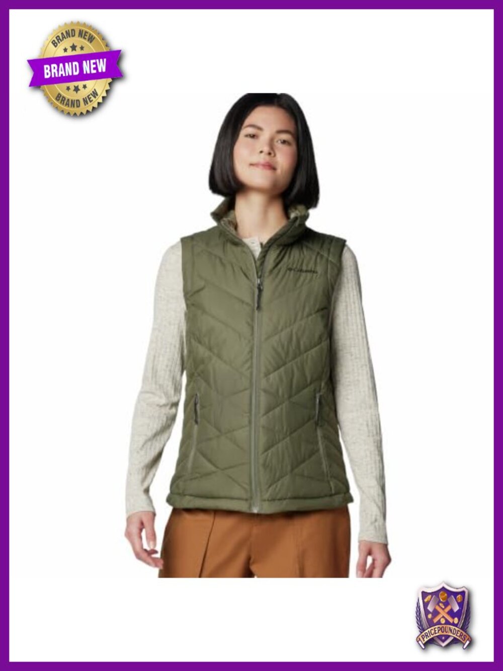 Lightweight Insulated Puffer Vest Sleeveless with Fleece Lined Collar